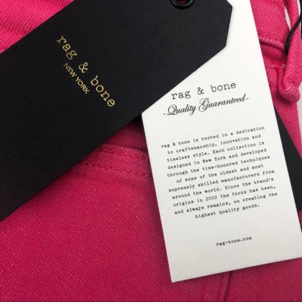 NWT Rag & Bone Pink Skinny Ankle Jeans Women 26x27 - Picture 6 of 8